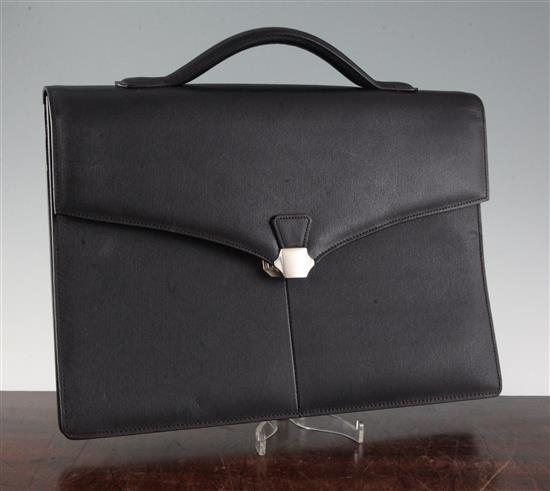 A Dunhill black leather briefcase, width 15.75in.(-)